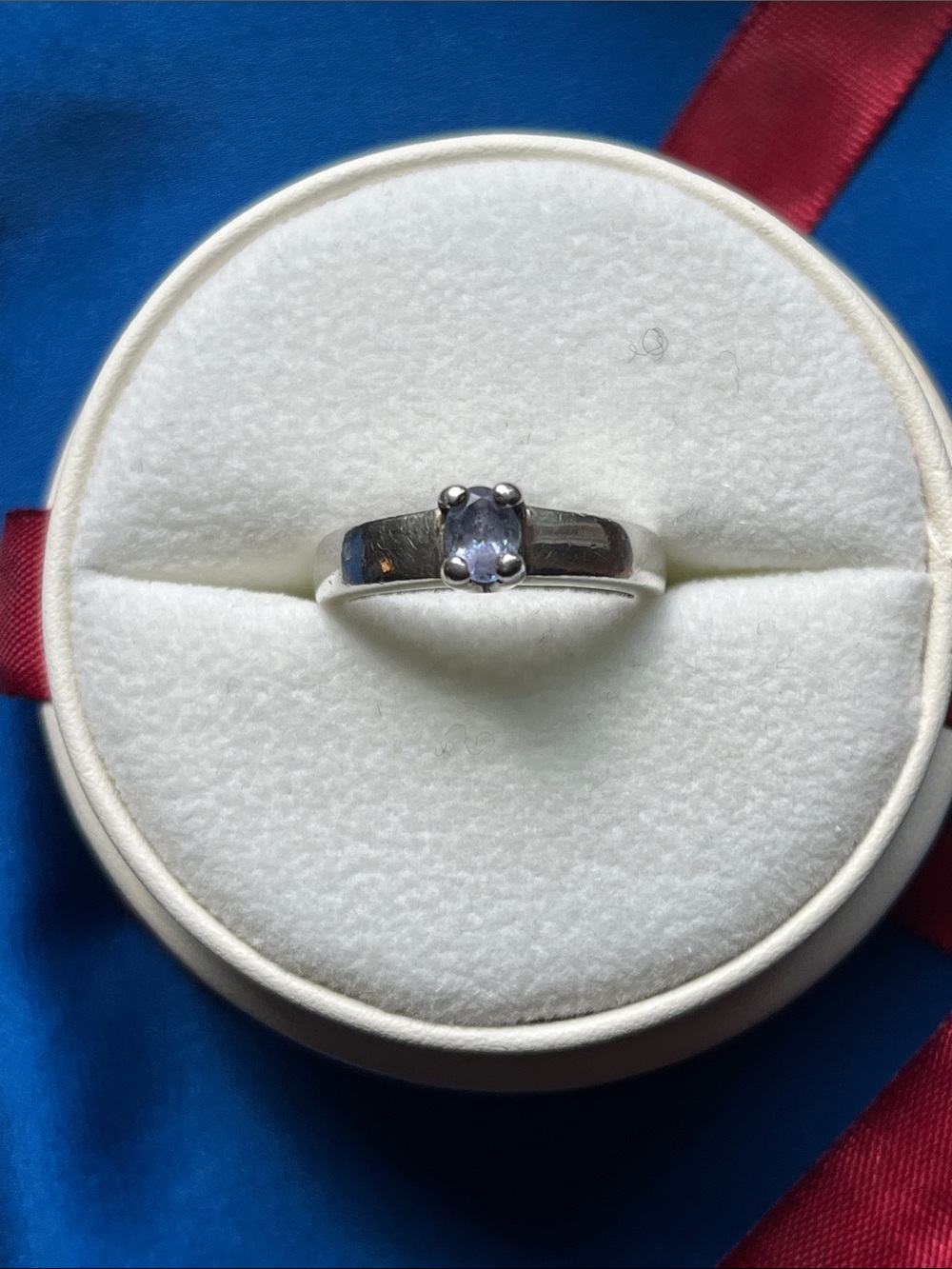Sterling Silver Ring with Purple Stone